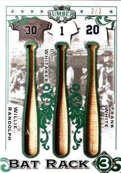 2022 Leaf Lumber - Bat Rack 3 Relics Emerald #BR3-21 Willie Randolph / Lou Whitaker / Frank White Front