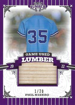 2022 Leaf Lumber - Game Used Lumber Relics Purple #GUL-96 Phil Niekro Front