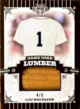 2022 Leaf Lumber - Game Used Lumber Relics Pewter #GUL-78 Lou Whitaker Front