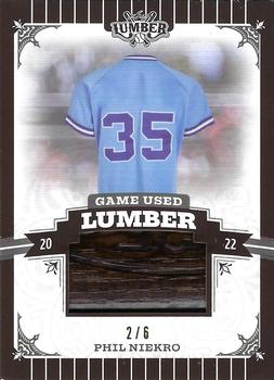 2022 Leaf Lumber - Game Used Lumber Relics Pewter #GUL-96 Phil Niekro Front