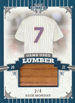 2022 Leaf Lumber - Game Used Lumber Relics Navy Blue #GUL-99 Rick Monday Front