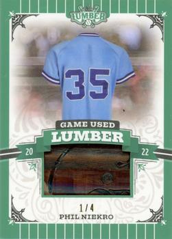 2022 Leaf Lumber - Game Used Lumber Relics Emerald #GUL-96 Phil Niekro Front