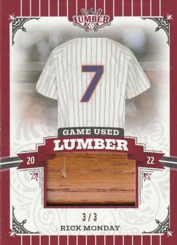 2022 Leaf Lumber - Game Used Lumber Relics Red #GUL-99 Rick Monday Front