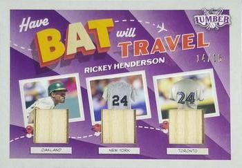 2022 Leaf Lumber - Have Bat, Will Travel Relics Purple #HBT-15 Rickey Henderson Front