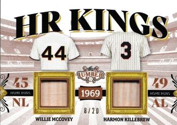 2022 Leaf Lumber - HR Kings Relics Platinum #HRK-19 Willie McCovey / Harmon Killebrew Front