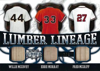 2022 Leaf Lumber - Lumber Lineage Relics Navy Blue #LL-07 Willie McCovey / Eddie Murray / Fred McGriff Front