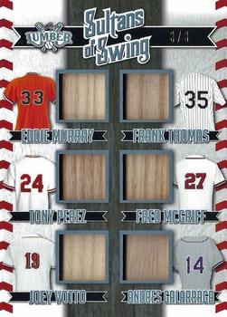2022 Leaf Lumber - Sultans of Swing Relics Platinum #SOS-10 Eddie Murray/ Frank Thomas / Tony Perez / Fred McGriff / Joey Votto / Andres Galarraga Front