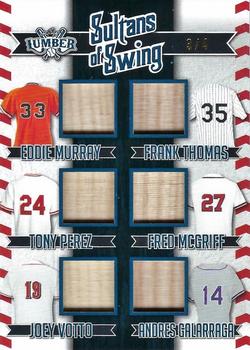 2022 Leaf Lumber - Sultans of Swing Relics Navy Blue #SOS-10 Eddie Murray/ Frank Thomas / Tony Perez / Fred McGriff / Joey Votto / Andres Galarraga Front