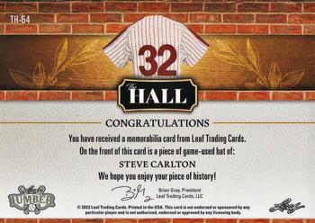 2022 Leaf Lumber - The Hall Relics Bronze #TH-54 Steve Carlton Back