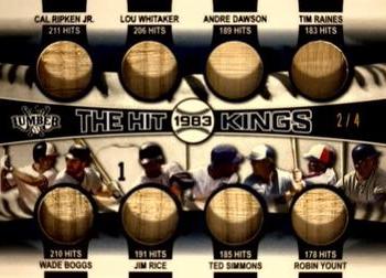 2022 Leaf Lumber - The Hit Kings Relics Navy Blue #THK-11 Cal Ripken Jr. / Wade Boggs / Lou Whitaker / Jim Rice / Andre Dawson / Ted Simmons / Tim Raines / Robin Yount Front