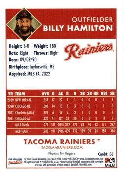 2022 Choice Tacoma Rainiers #06 Billy Hamilton Back