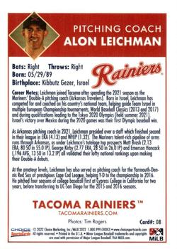 2022 Choice Tacoma Rainiers #08 Alon Leichman Back