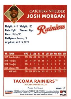 2022 Choice Tacoma Rainiers #17 Josh Morgan Back