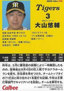2022 Calbee #008 Yusuke Ohyama Back