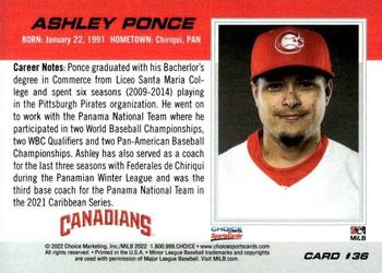 2022 Choice Vancouver Canadians #36 Ashley Ponce Back