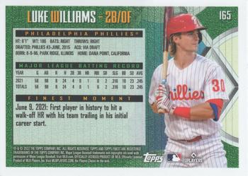 2022 Topps Finest Flashbacks #165 Luke Williams Back