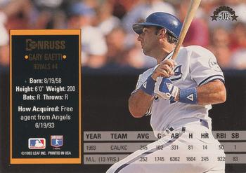 1994 Donruss #502 Gary Gaetti Back