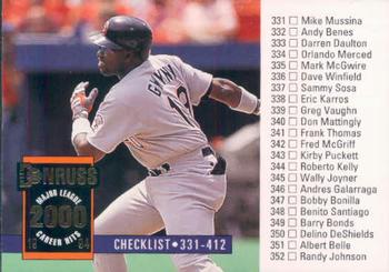 1994 Donruss #440 Checklist: 331-412 Front