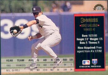 1994 Donruss #495 Mike Gallego Back