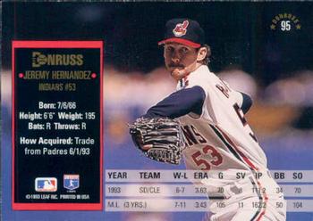 1994 Donruss #95 Jeremy Hernandez Back