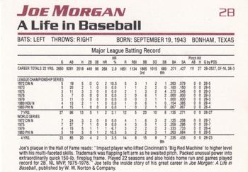 1993 W.W. Norton Joe Morgan A Life in Baseball #NNO Joe Morgan Back