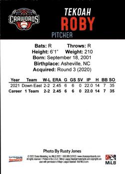2022 Choice Hickory Crawdads Second Edition #NNO Tekoah Roby Back