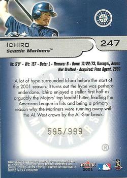 2001 Fleer Platinum - 2001 Fleer Focus Update #247 Ichiro Back