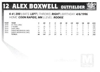 2021 Fargo-Moorhead RedHawks #NNO Alex Boxwell Back