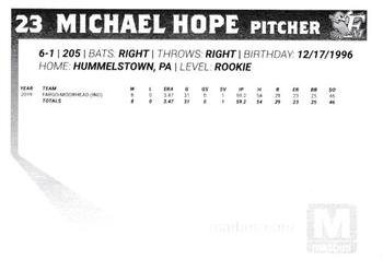 2021 Fargo-Moorhead RedHawks #NNO Michael Hope Back