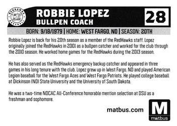 2022 Fargo-Moorhead RedHawks #NNO Robbie Lopez Back