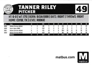 2022 Fargo-Moorhead RedHawks #NNO Tanner Riley Back