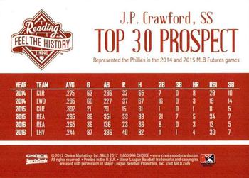 2017 Choice Reading Phillies Top 30 Prospects #NNO J.P. Crawford Back