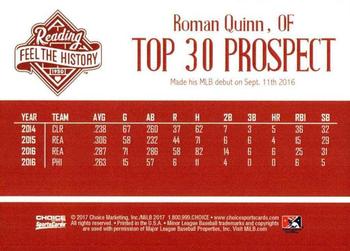 2017 Choice Reading Phillies Top 30 Prospects #NNO Roman Quinn Back