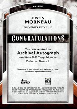 2022 Topps Museum Collection - Archival Autographs #AA-JMO Justin Morneau Back