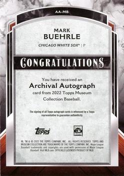 2022 Topps Museum Collection - Archival Autographs #AA-MB Mark Buehrle Back