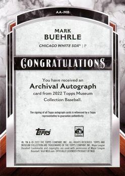 2022 Topps Museum Collection - Archival Autographs Gold #AA-MB Mark Buehrle Back