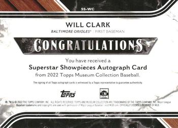 2022 Topps Museum Collection - Superstar Showpieces #SS-WC Will Clark Back