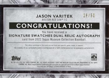 2022 Topps Museum Collection - Single-Player Signature Swatches Dual Relic Autographs Copper #SWDRA-JV Jason Varitek Back