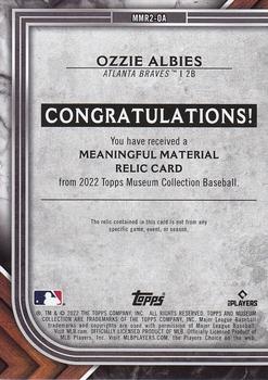 2022 Topps Museum Collection - Meaningful Materials Relics Gold #MMR2-OA Ozzie Albies Back