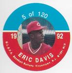 1992 JKA Baseball Buttons - Square Proofs #5 Eric Davis Front