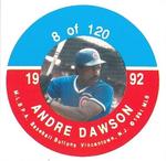 1992 JKA Baseball Buttons - Square Proofs #8 Andre Dawson Front