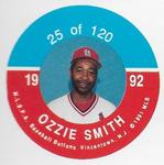 1992 JKA Baseball Buttons - Square Proofs #25 Ozzie Smith Front