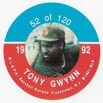 1992 JKA Baseball Buttons - Square Proofs #52 Tony Gwynn Front