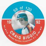1992 JKA Baseball Buttons - Square Proofs #59 Craig Biggio Front
