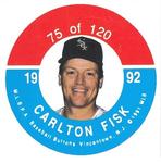 1992 JKA Baseball Buttons - Square Proofs #75 Carlton Fisk Front