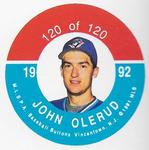 1992 JKA Baseball Buttons - Square Proofs #120 John Olerud Front