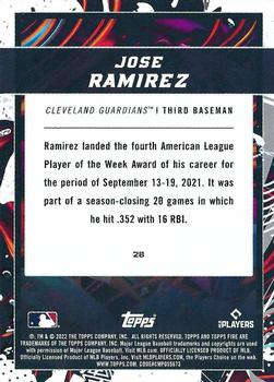 2022 Topps Fire #28 Jose Ramirez Back