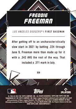 2022 Topps Fire #33 Freddie Freeman Back