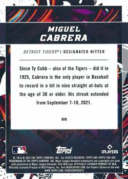 2022 Topps Fire #89 Miguel Cabrera Back