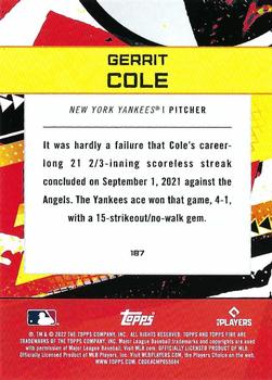 2022 Topps Fire #187 Gerrit Cole Back